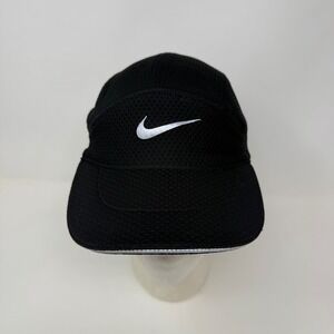 Nike Tailwind Dri Fit 6 Panel Black Hat Cap Running Tennis Golf Strapback